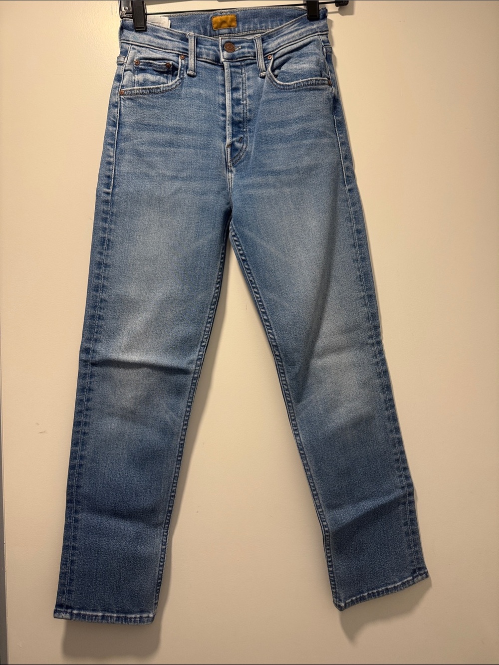 MOTHER Skinny Jeans in Light Blue Wash
